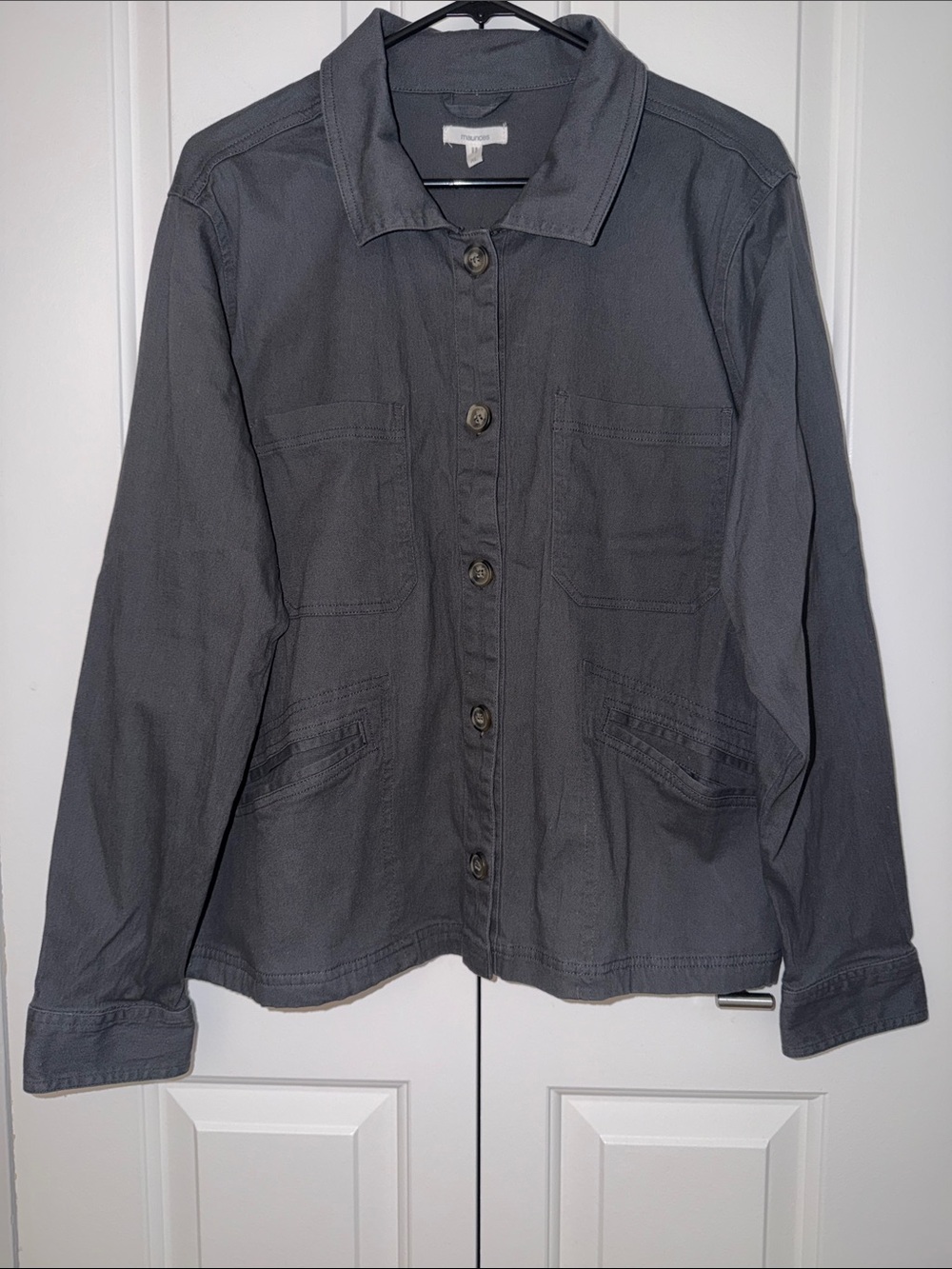 Maurices Gray Casual Button-Up Jacket
